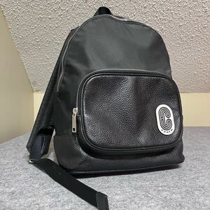 Coach Court Backpack Black Leather